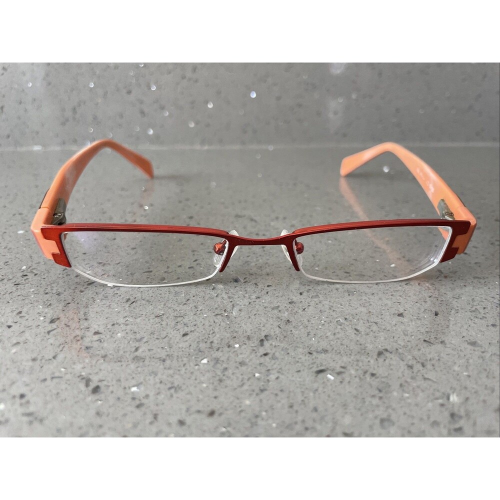 Tony Morgan Eyewear 46-19-135 Orange Red Half Rim Eyeglasses Frames ONLY TMC 260